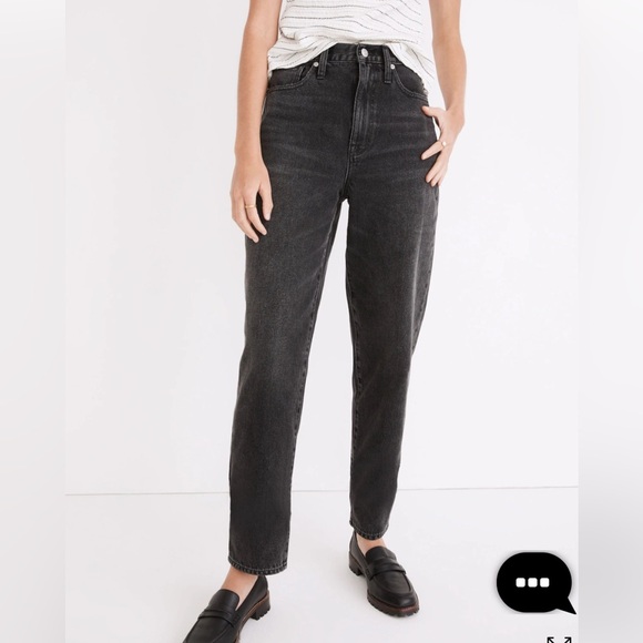 Madewell Tall Baggy Tapered Jeans in Mackinnon Wash Black Straight Leg Women's - Picture 2 of 9